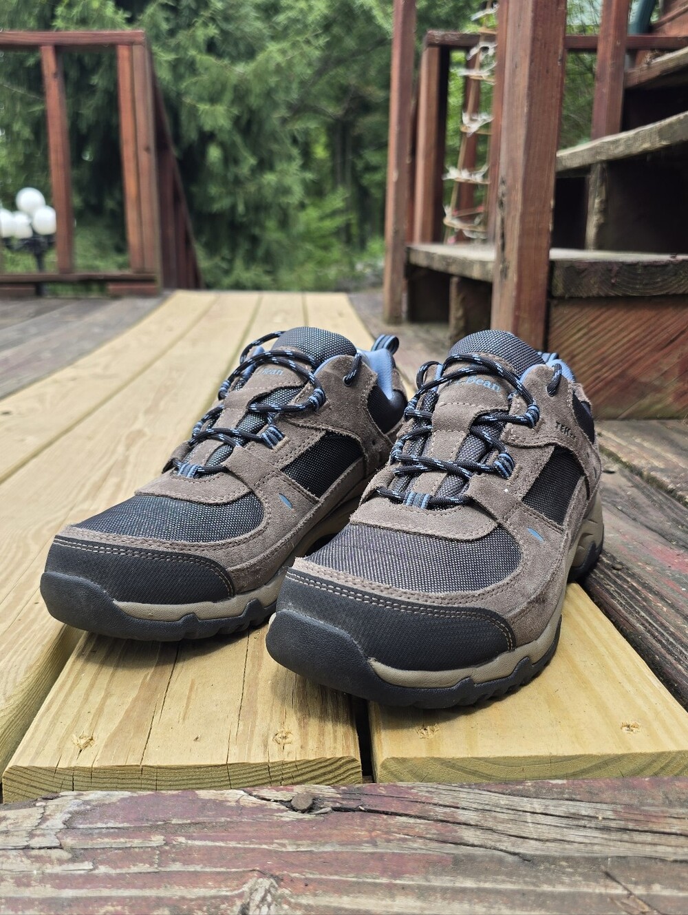 L.L.Bean, Mens, Trail Model 4 Waterproof Hiking Shoes, Brown, Blue Sz 11 Med
